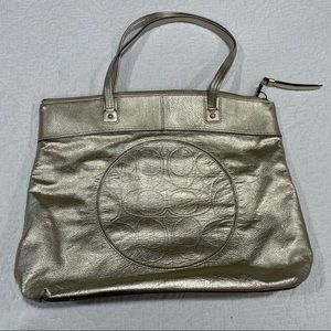 🌟BOGO🌟 Buy 1, Get 1 1/2 off!!  Gold Coach Tote, EUC